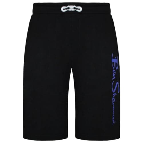 Image of Ben Sherman Large Logo Print Mens Sweat Shorts 0065221 Black