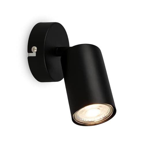 Image of BRILONER - Adjustable Wall Light, GU10 Socket, max 9W, Wall lamp, Bedside Lights, Living Room, Hallway, Bedroom Wall Light, LED Spot Light, 8x15.5cm, Matt Black