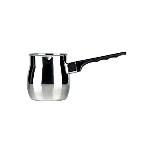 Image of Café Ole S8059/06 Café Olé Stainless Steel Turkish Pot Cezve Ibrik Style Traditional Stovetop Coffee Maker 6oz (170ml), Silver
