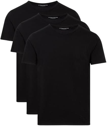 Image of Tommy Hilfiger Men’s 3 Pack Short Sleeve Round Neck Stretch T-Shirts, Black (Black/Black/Black), L