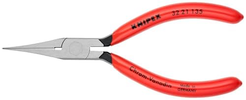 Image of KNIPEX Tools - Long Nose Relay Adjusting Pliers, Flat Tips (3221135), Red