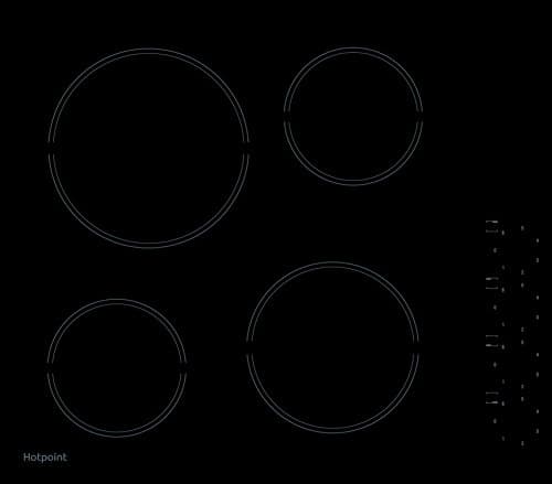 Image of Hotpoint 58cm 4 Zone Knob Control Ceramic Hob