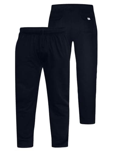 Image of Duke D555 Mens Kingsize Joggers Pants Elasticated Open Hem Jogging Bottoms Navy 5XL (Rory)