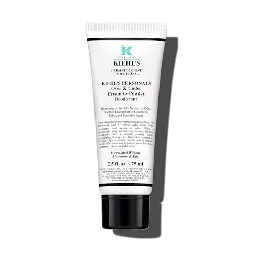 Image of Kiehl's Over & Under Cream To Powder Deodorant, Lightweight Deodorant, Gentle and Effective, Suitable for Your Underarms, 75ml