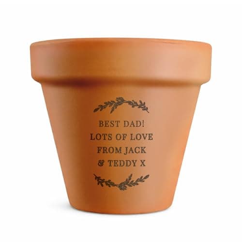 Image of Personalised Any Special Message Terracotta Home Plant Pot Planter Indoor/Outdoor