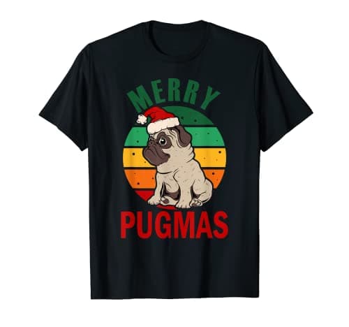 Image of Merry Pugmas Funny Santa Pug T-Shirt