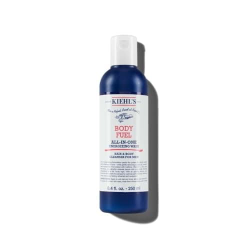 Image of Kiehl's Body Fuel Wash, Energising All-in-One Body Wash and Shampoo for Men with Menthol, Caffeine and Vitamin E, Head-to-Toe Invigorating Cleansing for Refreshed Clean Skin and Hair