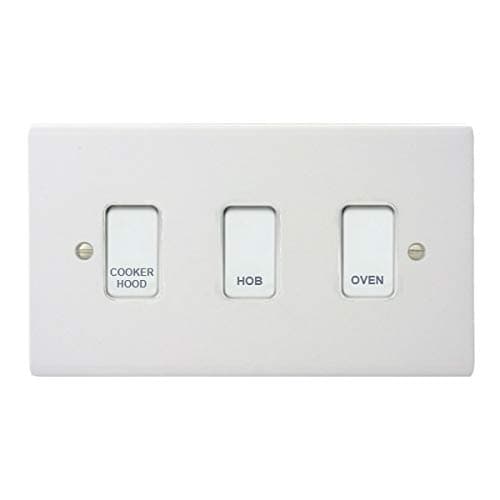 Image of Customised Grid Switch Kitchen Control Panel - 3 Gang (White)