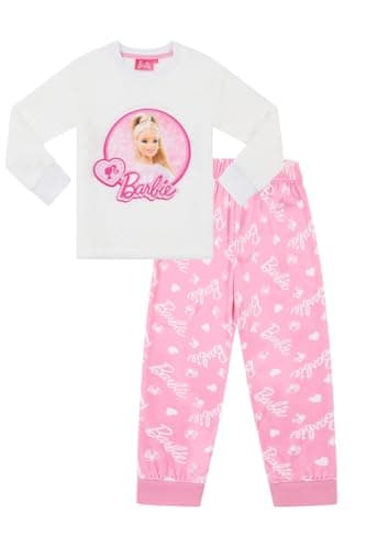 Image of Barbie Girls Luxury Fleece Long Pyjama Set (7-8 Years) Pink