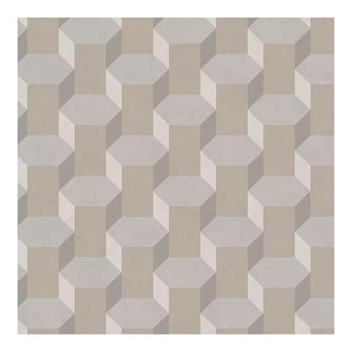 Image of Sublime Vintage Geometrics Neutral Geometric Wallpaper - Natural Wallpaper - Paste The wall - Contemporary Vintage Geometric Hexagonal textured vinyl design - Feature or 4 wall design