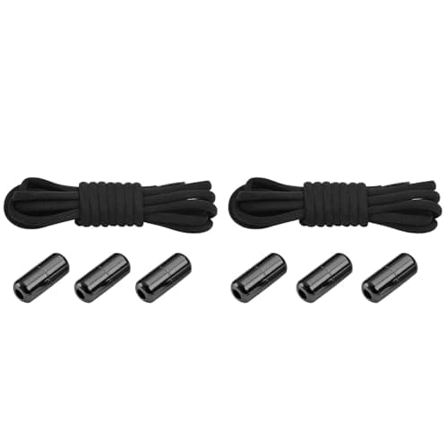 Image of Flintronic Premium Elastic No-Tie Laces - 2 Pairs, 100 cm Polyester Replacement Laces for Trainers, Sports, Running, Canvas, Casual Shoes
