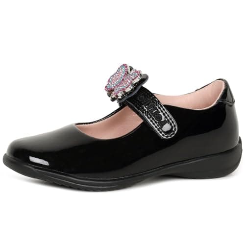 Image of Lelli Kelly Luna 2 Butterfly Dolly Girls School Shoes 11.5 Black Patent