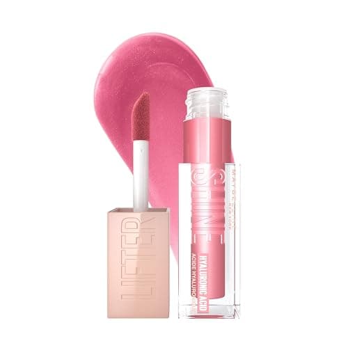 Image of Maybelline Lifter Gloss Lip Gloss, Hydrating Lip Gloss with Hyaluronic Acid, Creates Fuller-Looking, Shiny, Moisturised and Plumped Lips. Non-sticky, 005 Petal (Pink)
