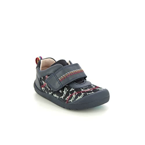 Image of Start-rite Jaws 0782 Navy Shark Nubuck Boys First Shoes Standard Fit 5.5 UK Child