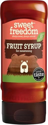 Image of Sweet Freedom Fruit Syrup 350 g – Vegan Drizzle for Coffee and Pancakes, Naturally Sweetened with Fruits, Only 13 Kcal Per Teaspoon (Pack of 1)
