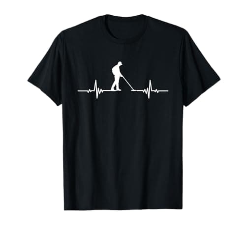Image of Metal Detector T-Shirt Love Metal Detecting Heartbeat Cardio T-Shirt