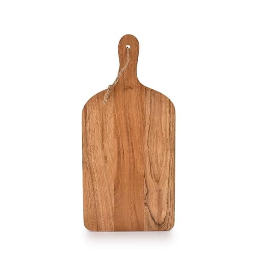 Image of Samhita Acacia Wood Paddle Cutting Boards with Handle for Kitchen, Cheese, and Food Serving Tray, Charcuterie Boards