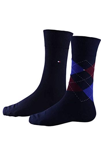 Image of Tommy Hilfiger - Classic Mens Socks - Men's Accessories - Tommy Hilfiger Mens Socks - Signature Embroidered Logo - 2 Pack - Tommy Original