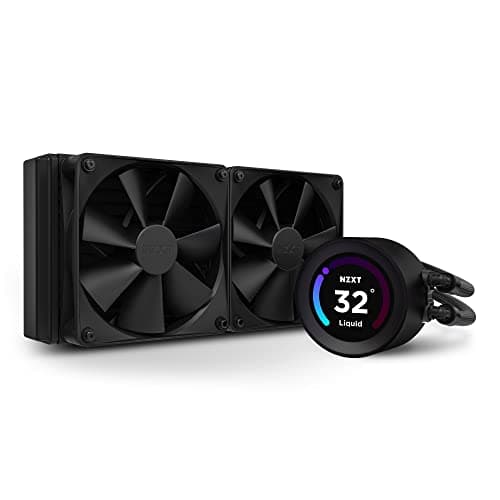 Image of NZXT Kraken Elite 240 - RL-KN24E-B1-240mm AIO CPU Liquid Cooler - Customizable 2.36" Wide-Angle LCD Display for GIFs, Images, Performance Metrics and More - 2 x F120P Fans - Black