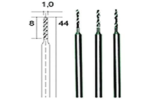 Image of Proxxon 28 854 Set of 3 Super Fast Cut Steel Spiral Bits, 1 mm Size