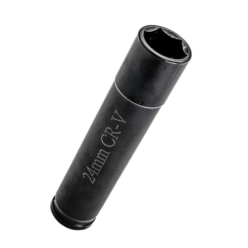 Image of Youzzei 1/2 Inch 24mm Deep Impact Socket, 5.9" Length Extra Deep 6 Point Metric Socket, Upgraded CR-V Steel 24mm Deep Sockets 1/2" Drive for Car Repair Mechanical Maintenance Home Use