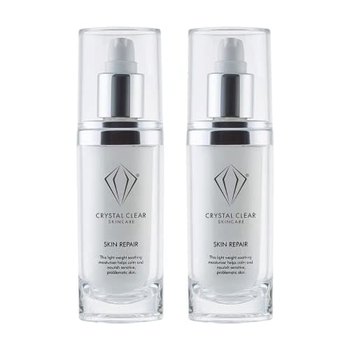 Image of 2 x Crystal Clear Skincare Skin Repair Moisturiser - Lightweight for Sensitive Problematic Skin 60ml
