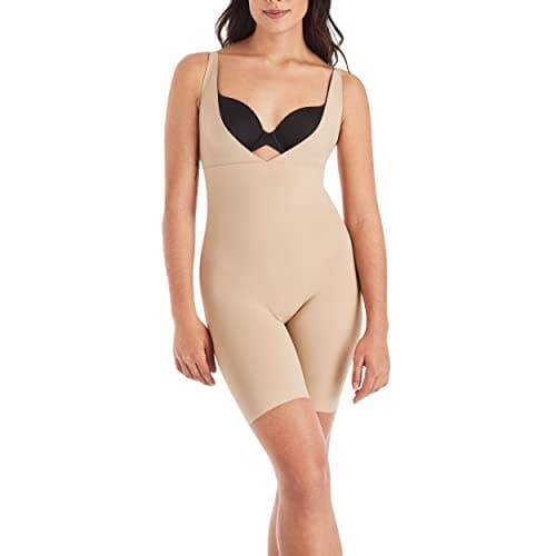 Image of Maidenform Women's Take Inches Off - Unitard Bodysuit, Beige (Body Blush), XXL
