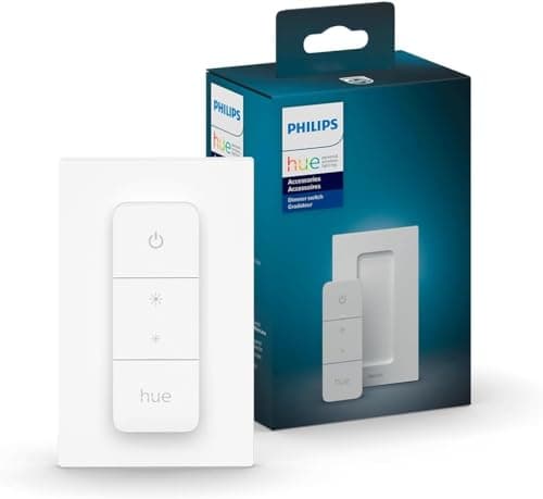 Image of Philips Hue Smart Dimmer Switch with Remote, Turns Hue Lights On, Off, Dims or Brightens, Toggles Between Scenes, Hue Bridge Required, 1-Pack