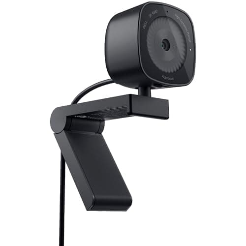 Image of Dell WB3023 1080p Full HD Webcam - 30fps, Auto Light Correction, Noise Reduction Microphones, Wide-Angle Lens, USB-C, Privacy Shutter, Adjustable Mount, Black
