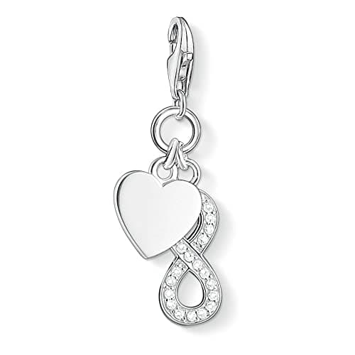 Image of Thomas Sabo Women Charm Pendant Infinity Heart Charm Club 925 Sterling Silver 1248-051-14