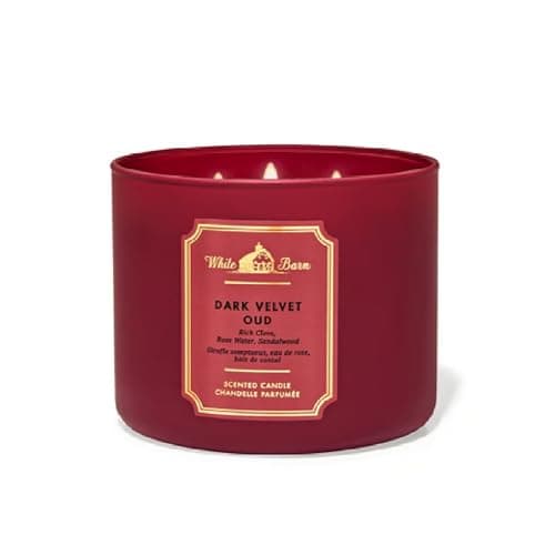 Image of Dark Velvet Oud 3-Wick Scented Candle 411g/14.5 Oz (Rich Clove, Rose Water, Sandalwood)