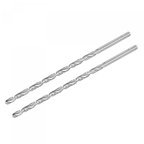 Image of sourcing map HSS(High Speed Steel) Extra Long Twist Drill Bits, 6.5mm Drill Diameter 200mm Length for Hardened Metal Woodwork Plastic Aluminum Alloy 2 Pcs
