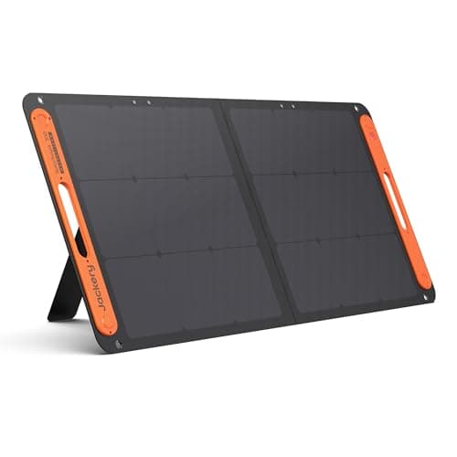 Image of Jackery SolarSaga 100W Portable Solar Panel for Explorer 240/500/1000 Power Station, Foldable Monocrystalline Solar Cell Solar Charger with USB Outputs for Phones Off-Grid Home