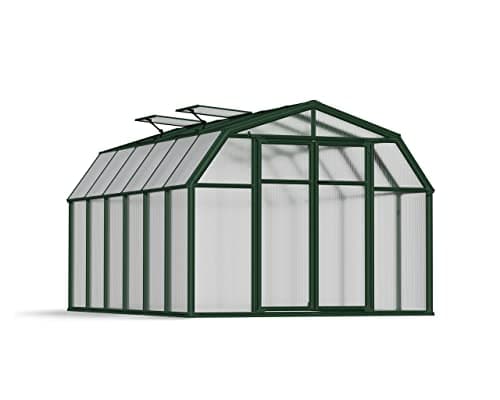 Image of Palram Canopia 8x12 Hobby Gardener Greenhouse, Green Resin Frame, High Insulation