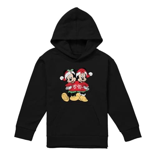 Image of Cotton Soul Disney Mickey Mouse And Minnie Christmas Jumper Youth Kids Boy/Girls Pull-Over Hoodie, Athletic Heather, 12-13 Years