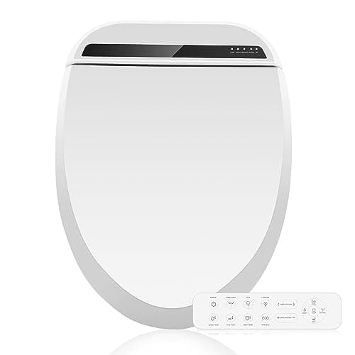 Image of YOURLITE Electronic Smart Bidet Toilet Seat with Warm Air Drying, Heated Seat Bidet with Remote Control Self-Cleaning Nozzle Adjustable Warm Water Power Saving, Elongated