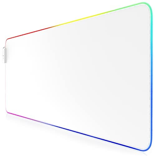 Image of CSL - RGB gaming mouse pad - LED desk pad - 800x300 mm - XXL mousepad - LED multi color - 11 lighting modes - 7 LED colors plus 4 effect modes - washable - White
