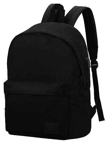 Image of SUPACOOL School Backpacks For Boys and Girls, Lightweight Laptop Backpack With Usb Charging Port For Men and Women, Casual Backpack For Travel(Full Black)