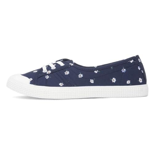 Image of Lilley Womens Navy Daisy Slip On Canvas Shoe - Size 4 UK - Blue