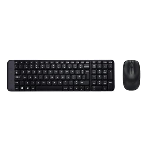 Image of Logitech MK220 Compact Wireless Keyboard and Mouse Combo for Windows, 2.4 GHz Wireless with Unifying USB-Receiver, Wireless Mouse, 24 Month Battery Life, PC/Laptop, QWERTY UK English Layout - Black