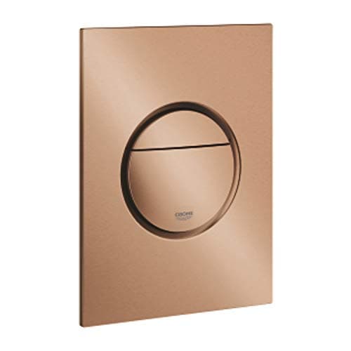 Image of Grohe Nova Cosmopolitan Series Pneumatic Drop Valve Dual Flush Drive with Brackets Included, 13 x 0.5 x 17.2 cm, Brushed Gold (Reference: 37601DL0)