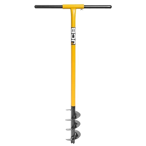 Image of JCB Professional 4" 100mm Fence Post Auger, Heavy Duty Tubular Steel, 100 x 250 mm Blade - T-Grip 500 mm Width - Top-Level Performance - Lifetime Warranty