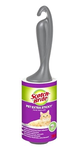 Image of Scotch-Brite Pet Extra Sticky Lint Roller, 48 sheets - Designed for Pet Hair, Easy Tear Sheets, Safe on Fabrics , White, Black