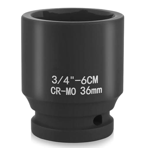 Image of 36mm Socket 3/4 Drive, Deep 6 Point Hex Sockets, 36mm Impact Socket 3/4 Drive Wheel Nut Sockets