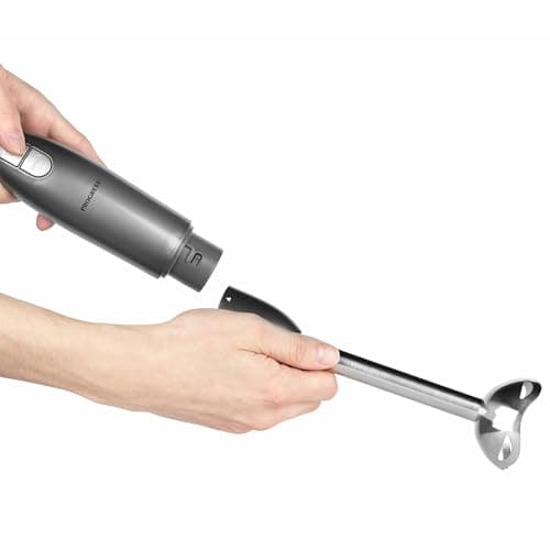 Image of Progress EK4248PGUNMETAL Lunar Electric Stick Hand Blender – Immersion Hand Blender with 2 Speeds & Turbo Function, Removable Stainless-Steel Rod/Blades, For Soups, Smoothies & Baby Food, 400W, Grey