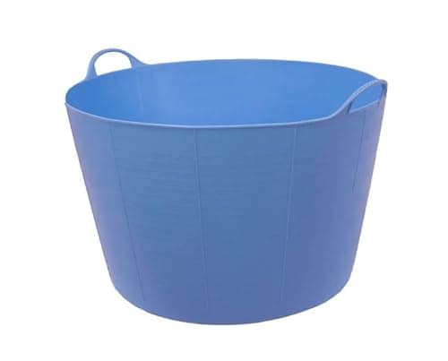 Image of Red Gorilla 75L Flexible Tub 2-Handled Weather Resistant Suitable for Animal Horse or Pet Food Storage and Preparation DIY Builders Gardening (Sky Blue)