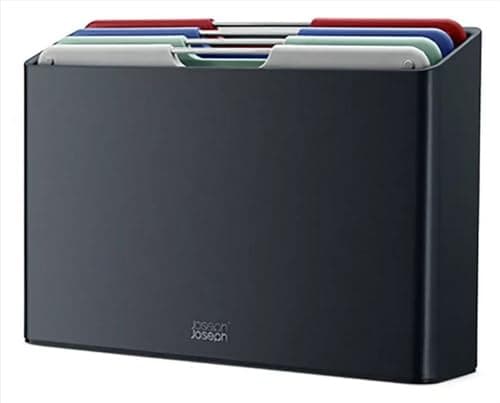 Image of Joseph Joseph Folio Colour coded Chopping Board Set of 4, Slimline storage case, Regular- Graphite/Coast
