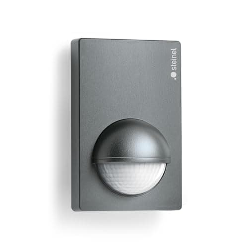 Image of Steinel Motion Sensor IS 180-2 Anthracite, PIR Motion Detector, 12 m Reach, max. 1000 W for 6 LED Lights, Twilight Switch, Grey, 5.6 x 7.6 x 12 cm