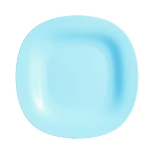Image of Luminarc Carine Square 18pc Opal Glass Dinner Set Dinnerware Tableware Plates (6X Dessert Plates, Turquoise)
