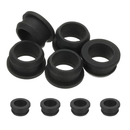 Image of PATIKIL 5pcs Wire Grommet, 22mm Mounting Dia Plastic Grommets Cable Snap Bushing Cable Mounting Hose Bushing Grommet Protector Fasteners Locking Silicone for Wire Cable Hose, Black